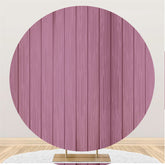 Lofaris Simple Purple And Wooden Circle Backdrop For Holiday